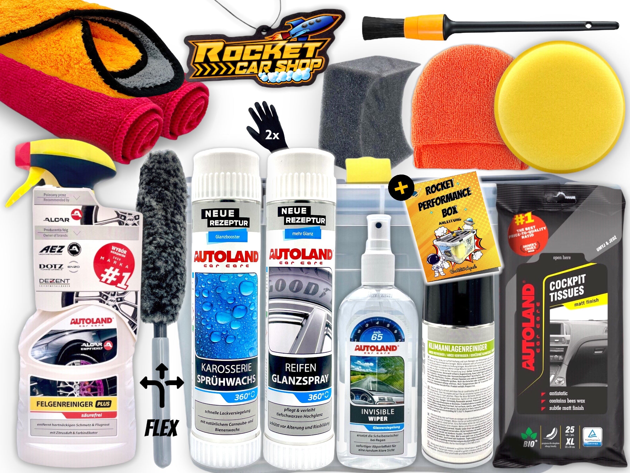 Car Care Set: All-in-One 17-piece Rocket Performance Box