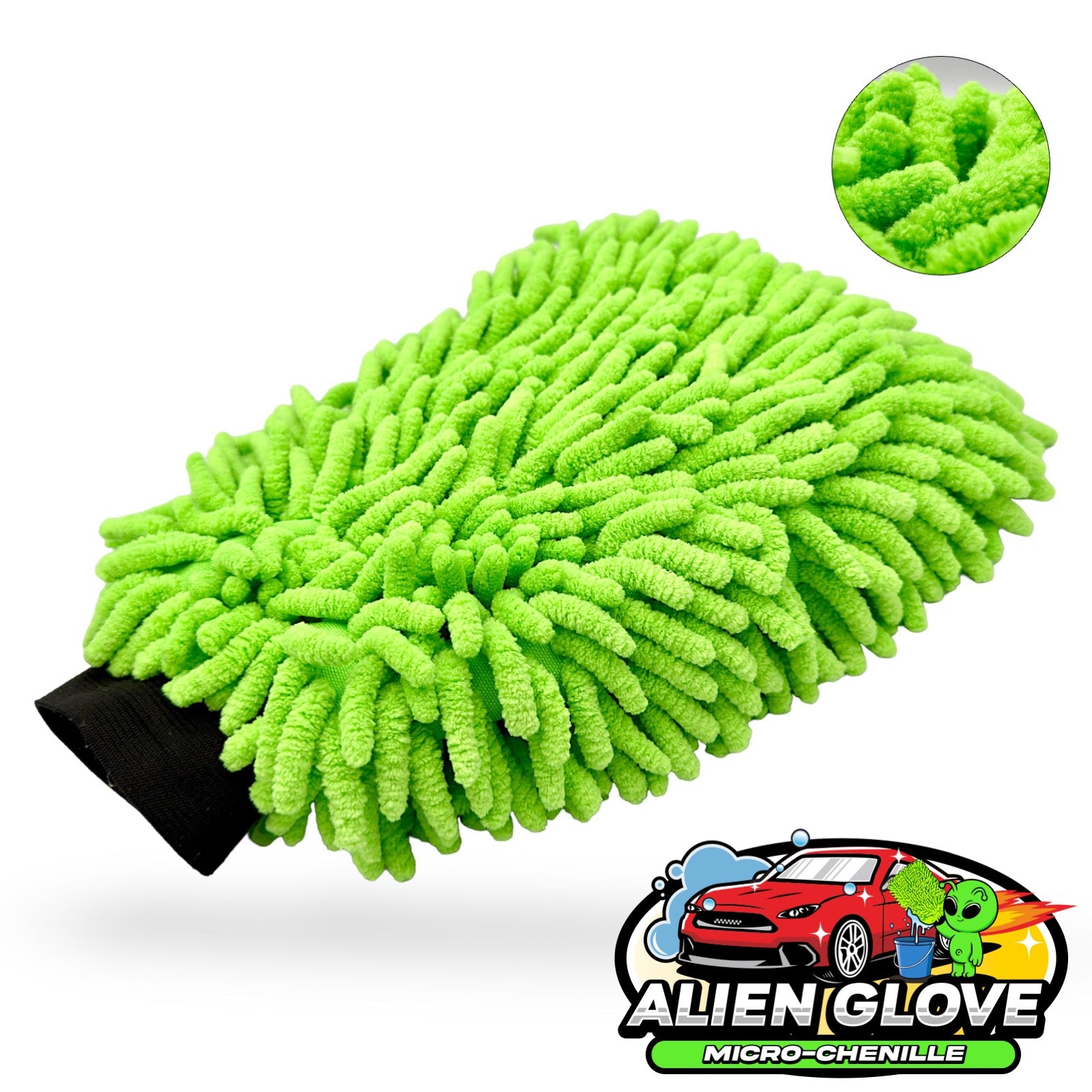 Mikrofaser Auto-Waschhandschuh Chenille XL beidseitig – Rocket Car Shop