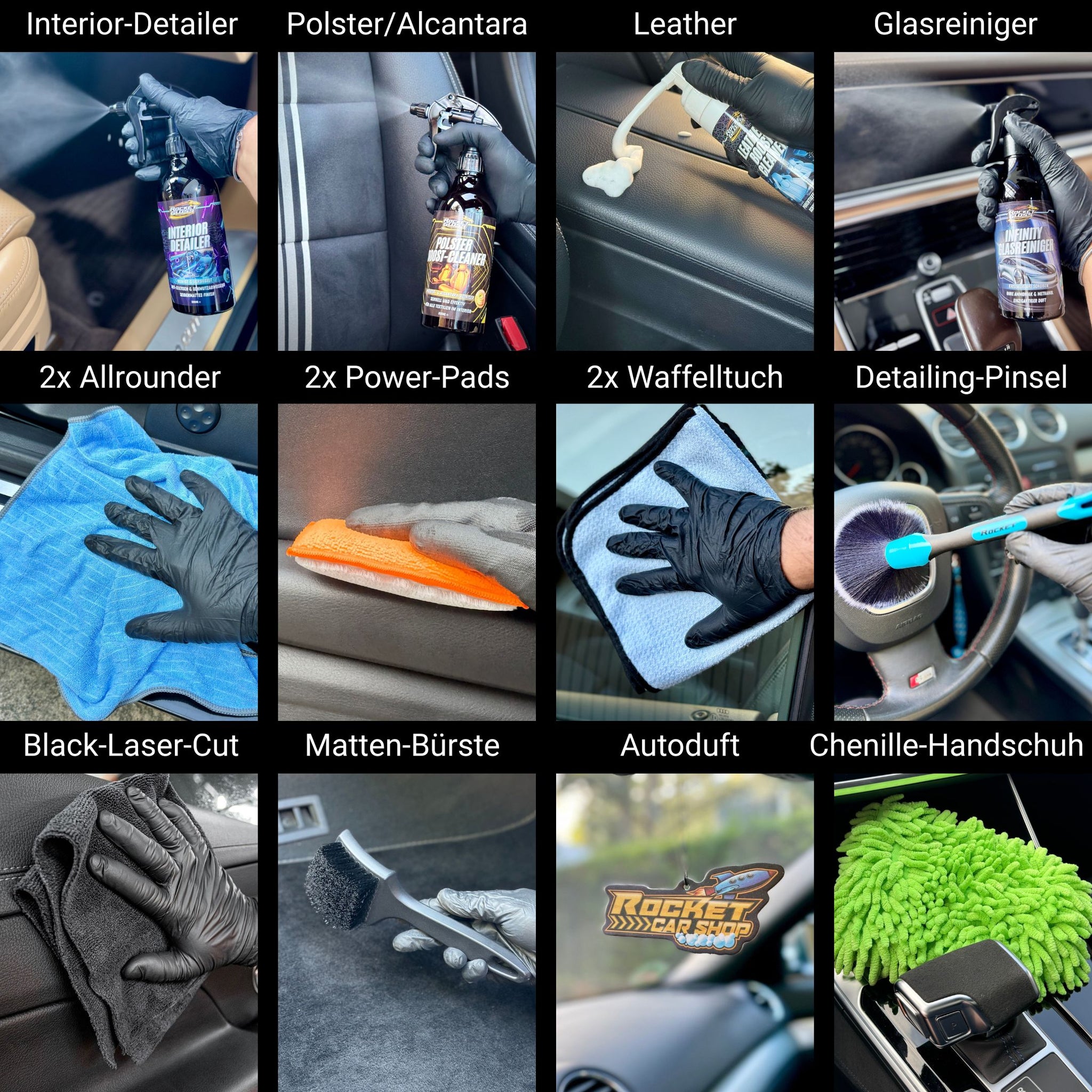 Autopflege Set Innenraum: Rocket Interior Detailing Bag 16-teilig