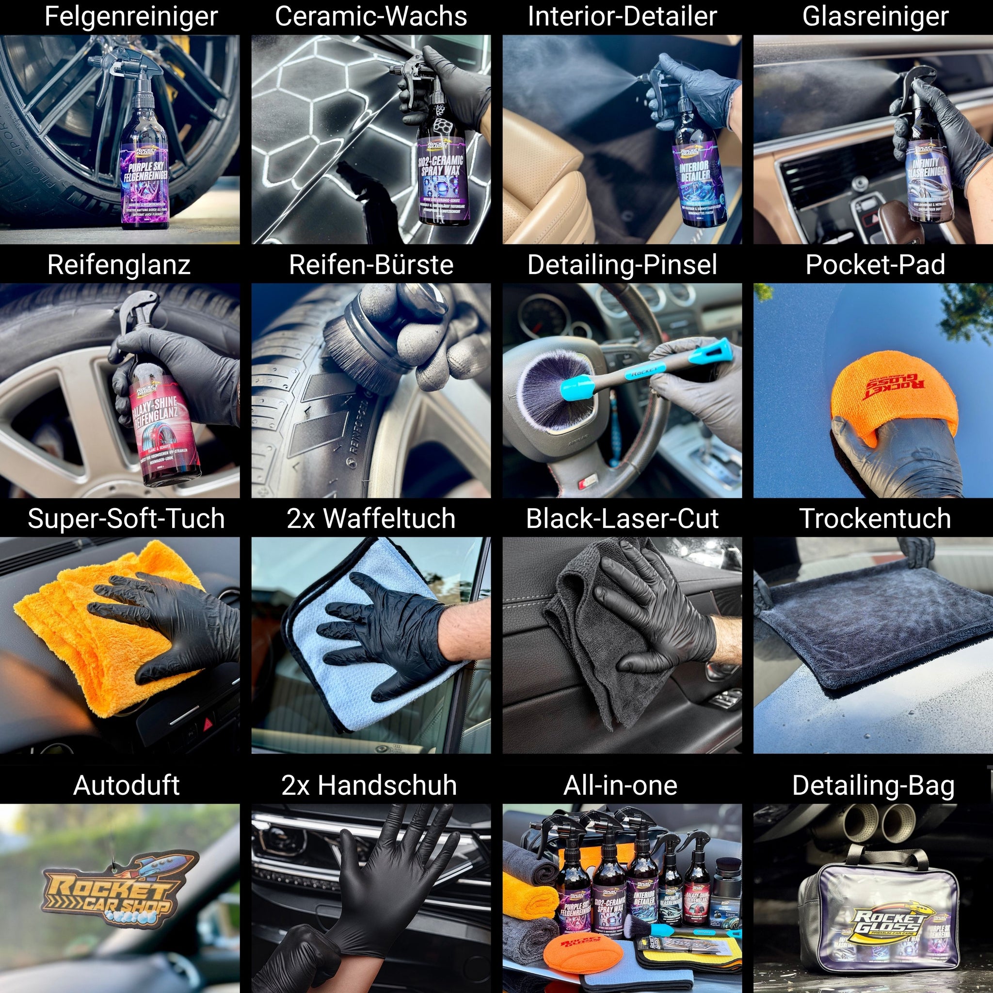 Autopflege-Set: Rocket Performance Detailing Bag 17-teilig